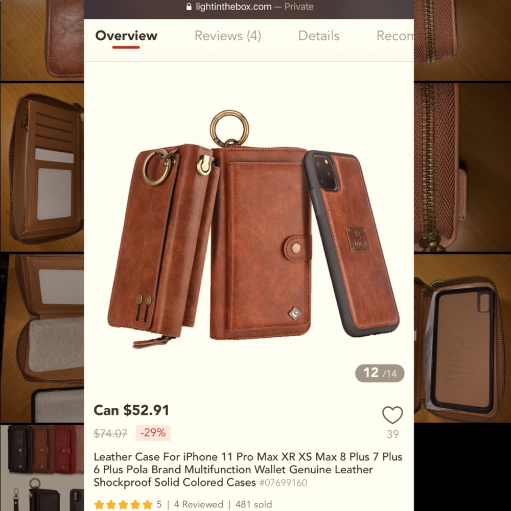BRAND NEW leather IPhone XS Max phone case